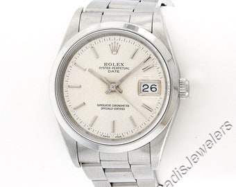 Vintage Rolex Oyster Perpetual Date Stainless Steel 34mm Wrist Watch Ref. 15200 in Excellent Condition