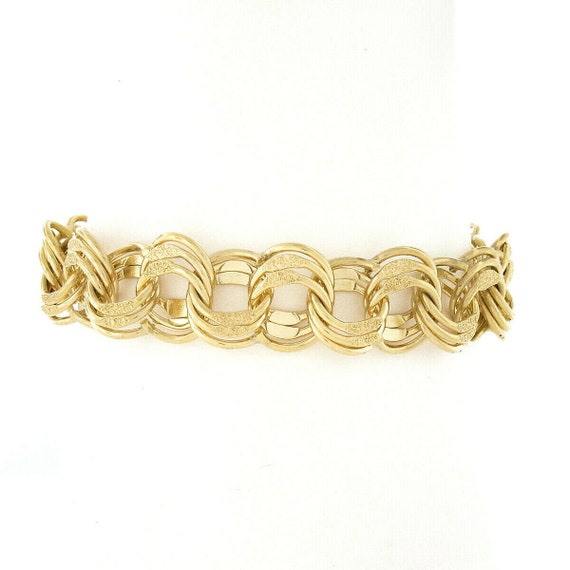 Vintage Gorgeous Solid 14K Yellow Gold 6.75" Trip… - image 1