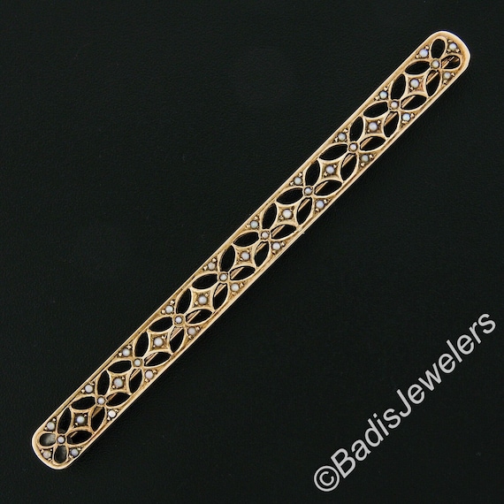 Antique Victorian 9k Yellow Gold Pave Set Bead See