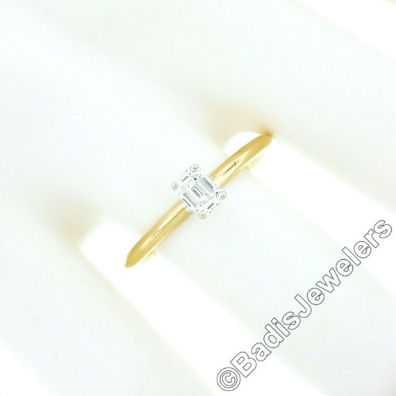 Estate 14k Two Tone Gold GIA Certified 0.47ctw Cu… - image 4