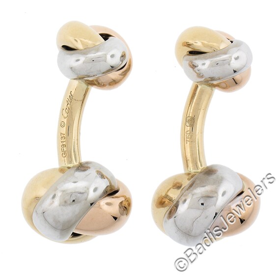Cartier Men s 18k Tri Color Gold Love Knot Bar Cufflinks W Original Pouch Etsy Hong Kong