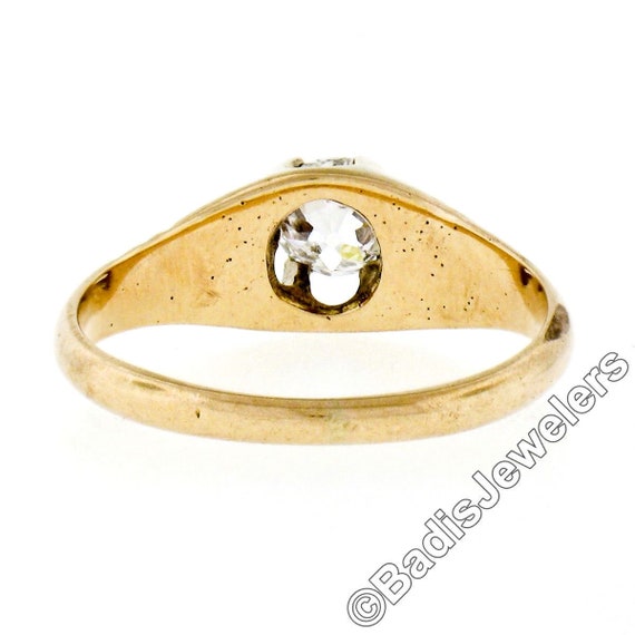 Antique Victorian 14K Yellow Gold 0.40ct Old Cush… - image 9