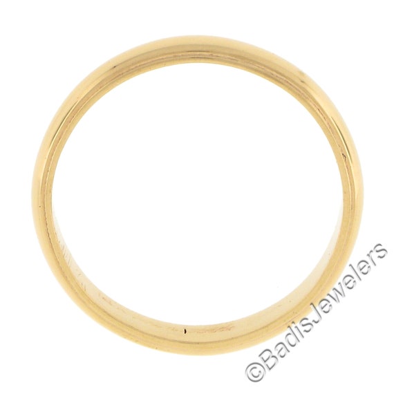 Estate Unisex Classic 14k Yellow Gold 3.5mm Domed… - image 5