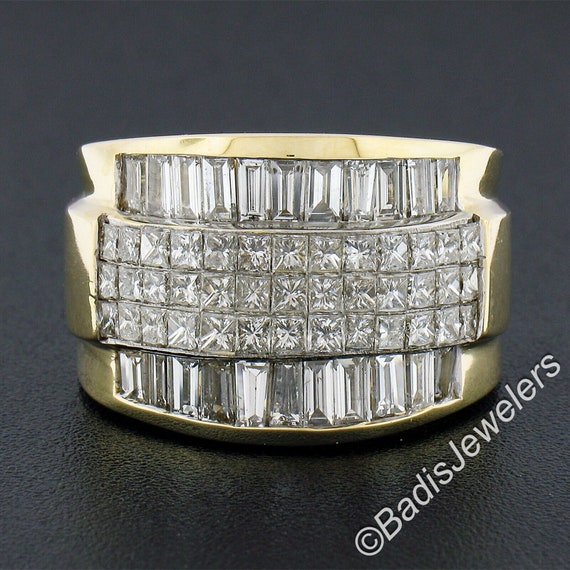 Vintage Elegant 18k Yellow Gold 3.08ctw Multi Row… - image 3