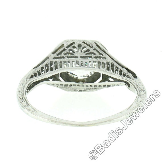 Antique Art Deco 18k White Gold Old European Cut … - image 9