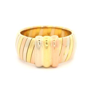 Cartier 18k Tri Color Gold 9.7mm Wide Band Ring W/ Original Box