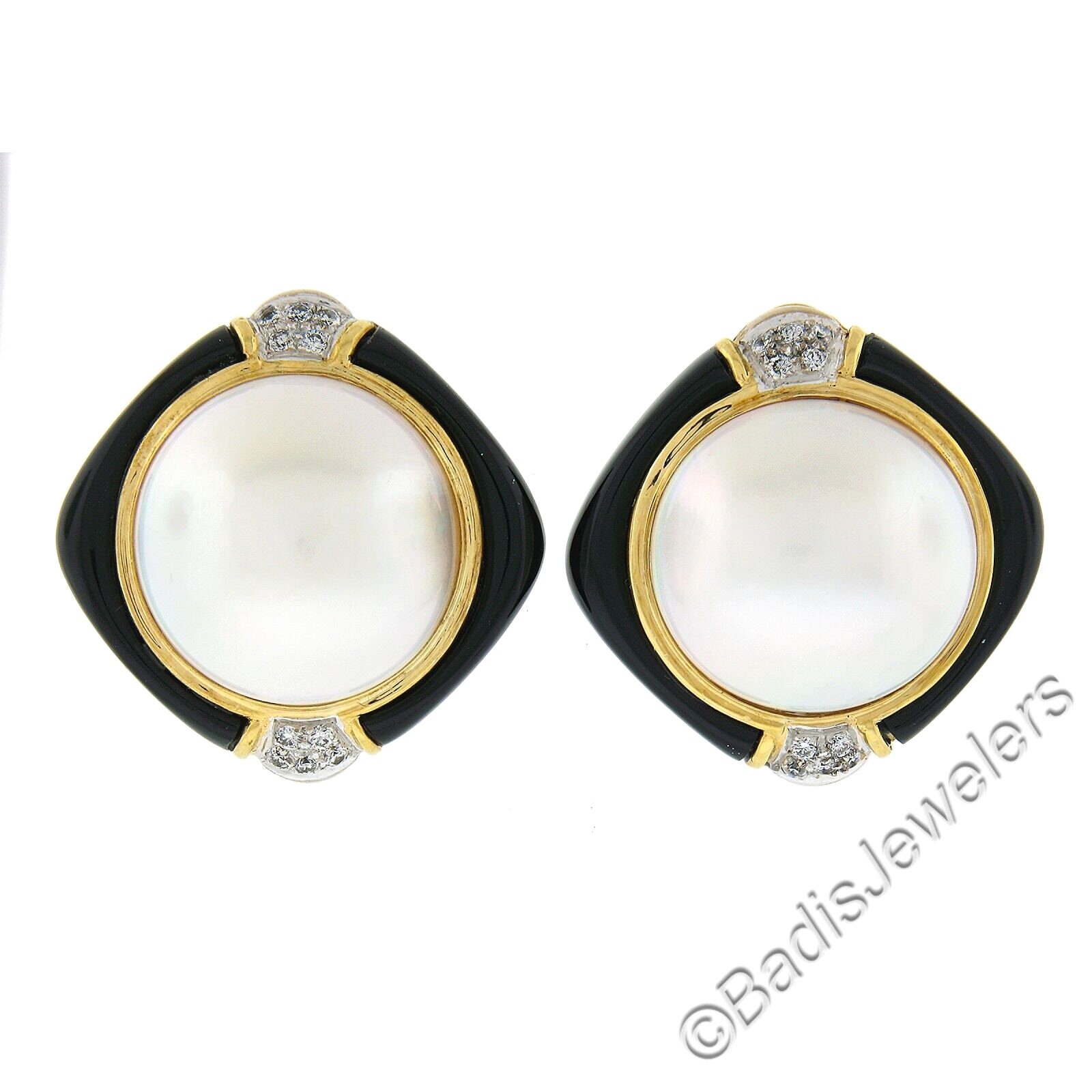 Chanel Gold Round Pearl Chain Earrings