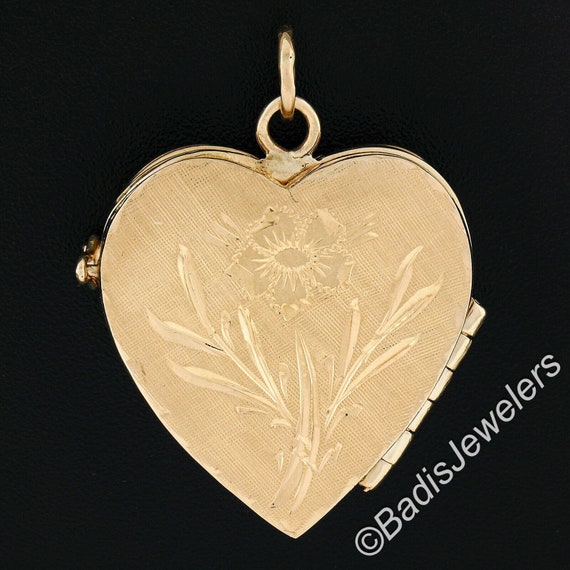 Vintage Beautiful 14k Yellow Gold Hand Engraved F… - image 3