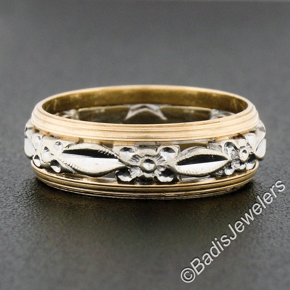 Designer Lohengrin Vintage 14k Two Tone Gold 6mm … - image 3