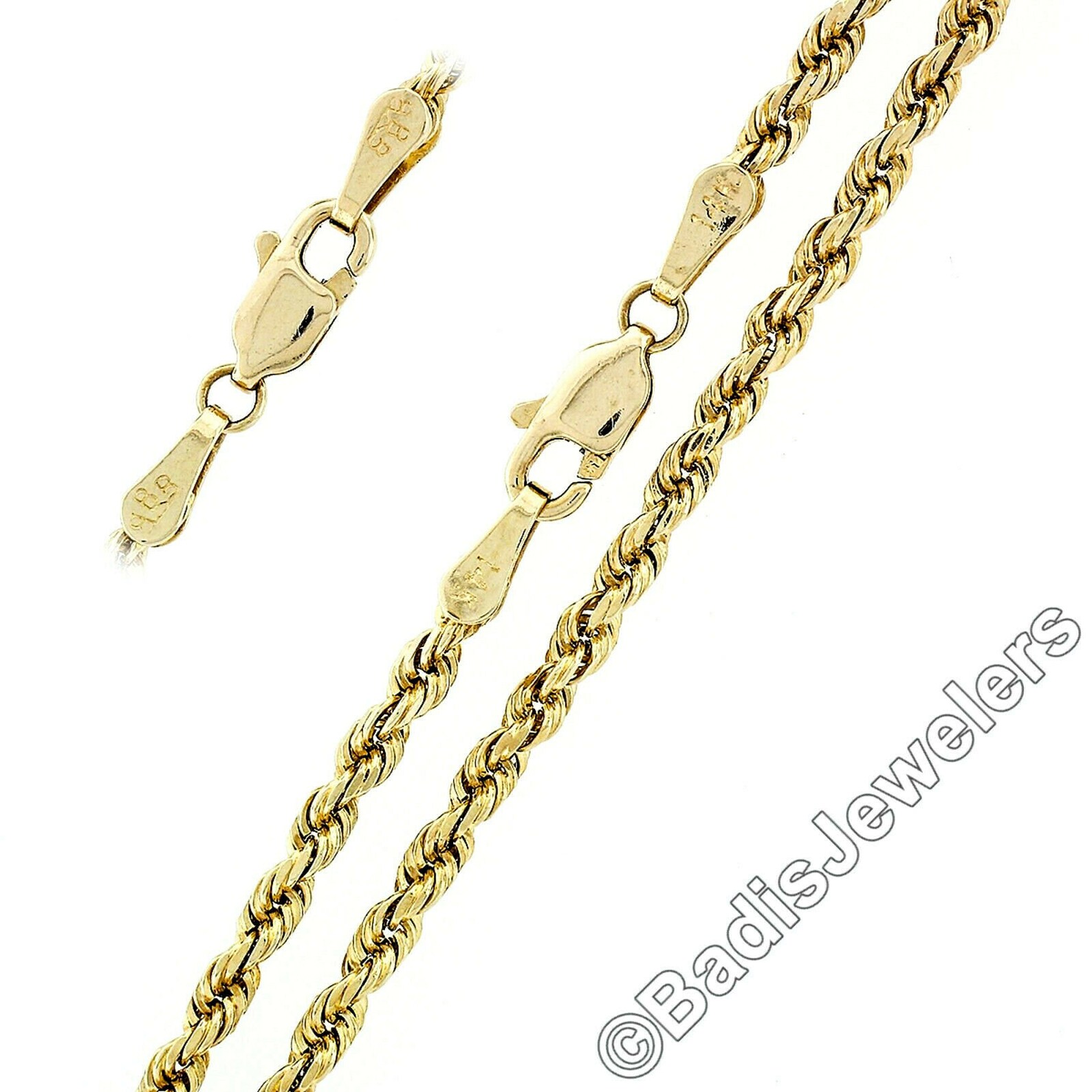 Estate Fine Unisex 14k Yellow Gold BBB 20 2.4mm Rope Etsy