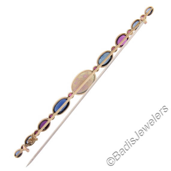 Rare Antique French 18k Yellow Gold Opal with GIA… - image 3