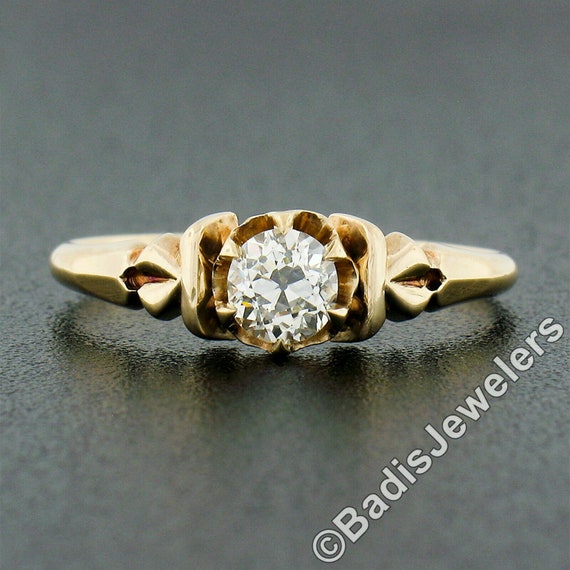 Antique Victorian 14K Rosy Yellow Gold 0.40ctw Ol… - image 3
