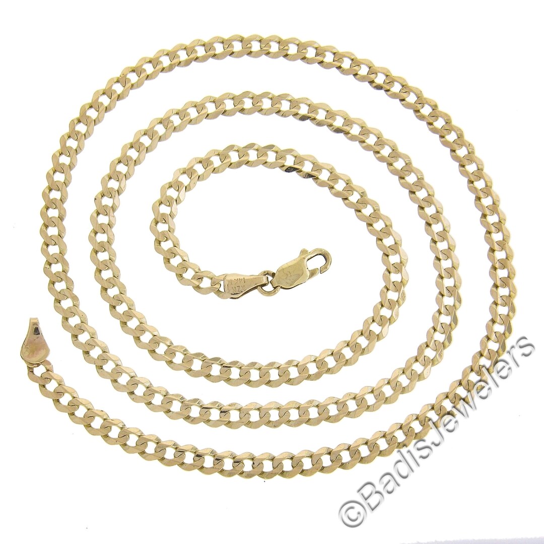 Estate Italian Men's 14k Yellow Gold 4.6mm Long 24 Etsy