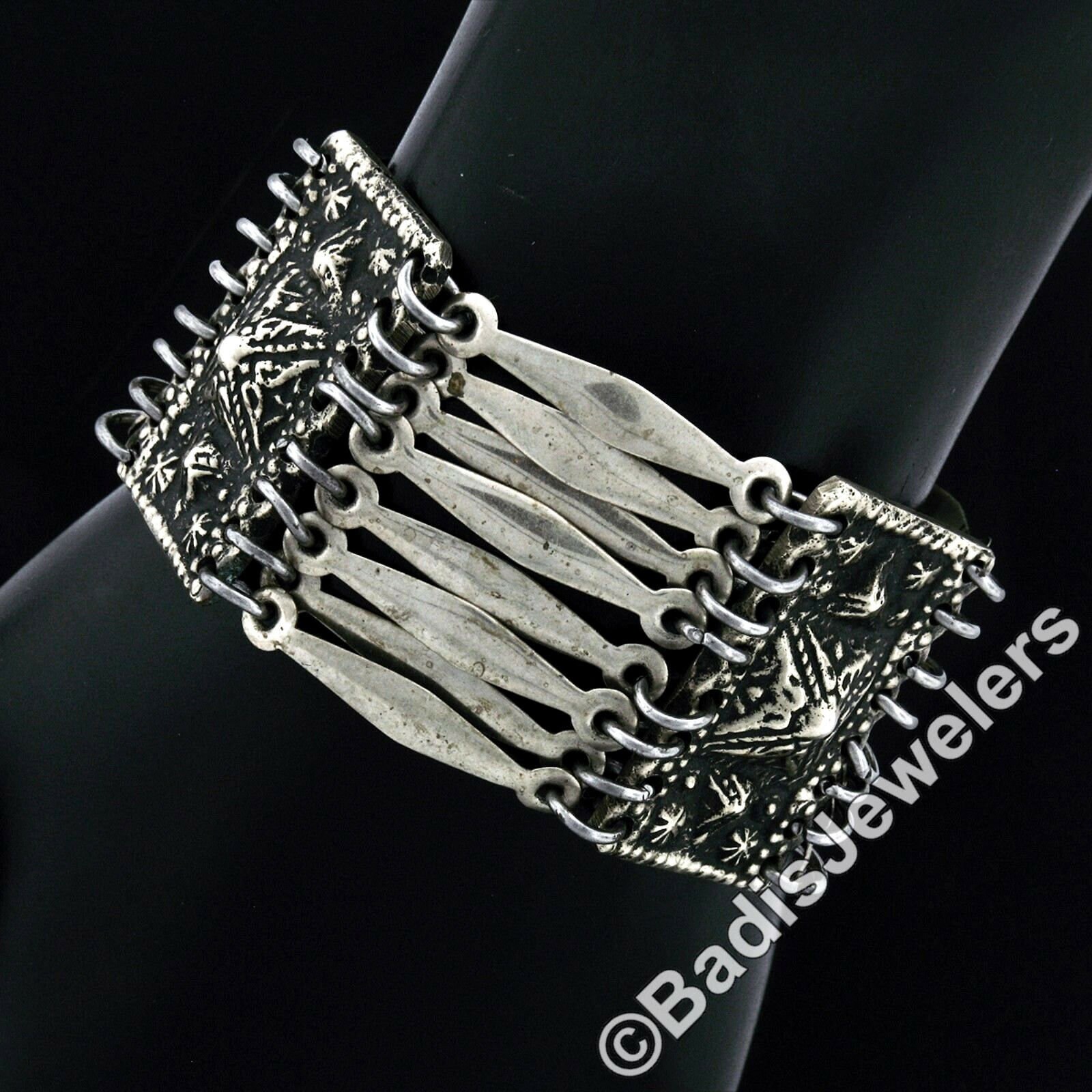 Vintage TAXCO 925 Sterling Silver Wide Panels and Quills