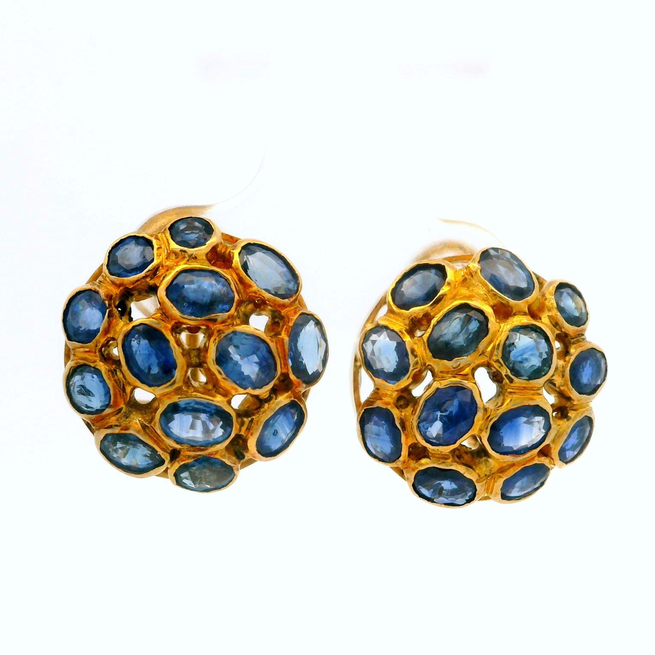 ★VINTAGE HOLLYWOOD★ [14K Gold] Bezel Round Cut Earrings_VH 14K Solid Yellow Gold Earrings, Round Bezel SetCZ, Leverback