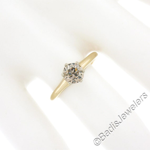 Antique Victorian 14k Two Tone Gold 0.80ct GIA Gr… - image 2