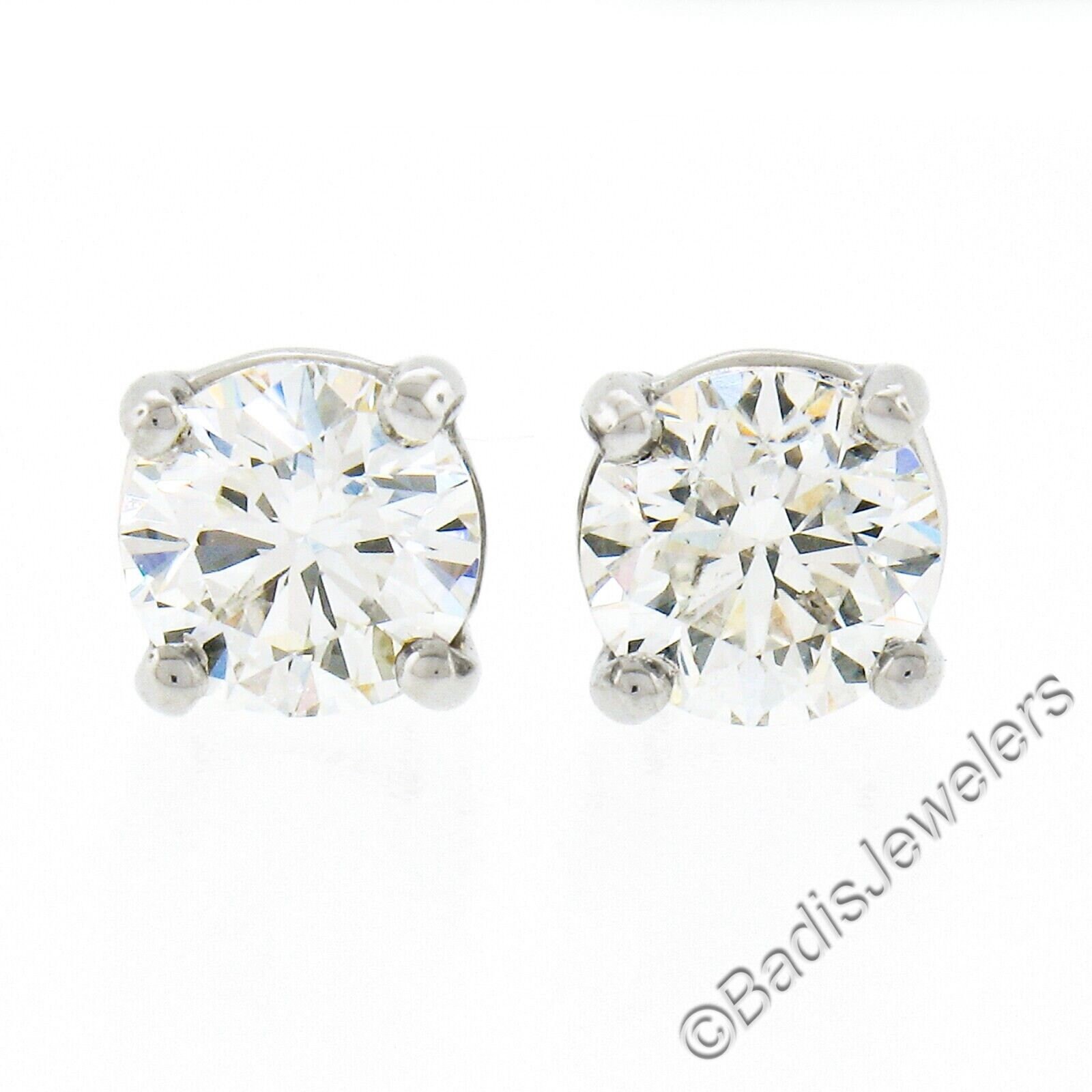 NEU Klassische 14k Weißgold 0.75ctw Rund Brillantschliff Diamant 4-Zinken Set Ohrstecker mit stabilen Schmetterlingsverschlüssen