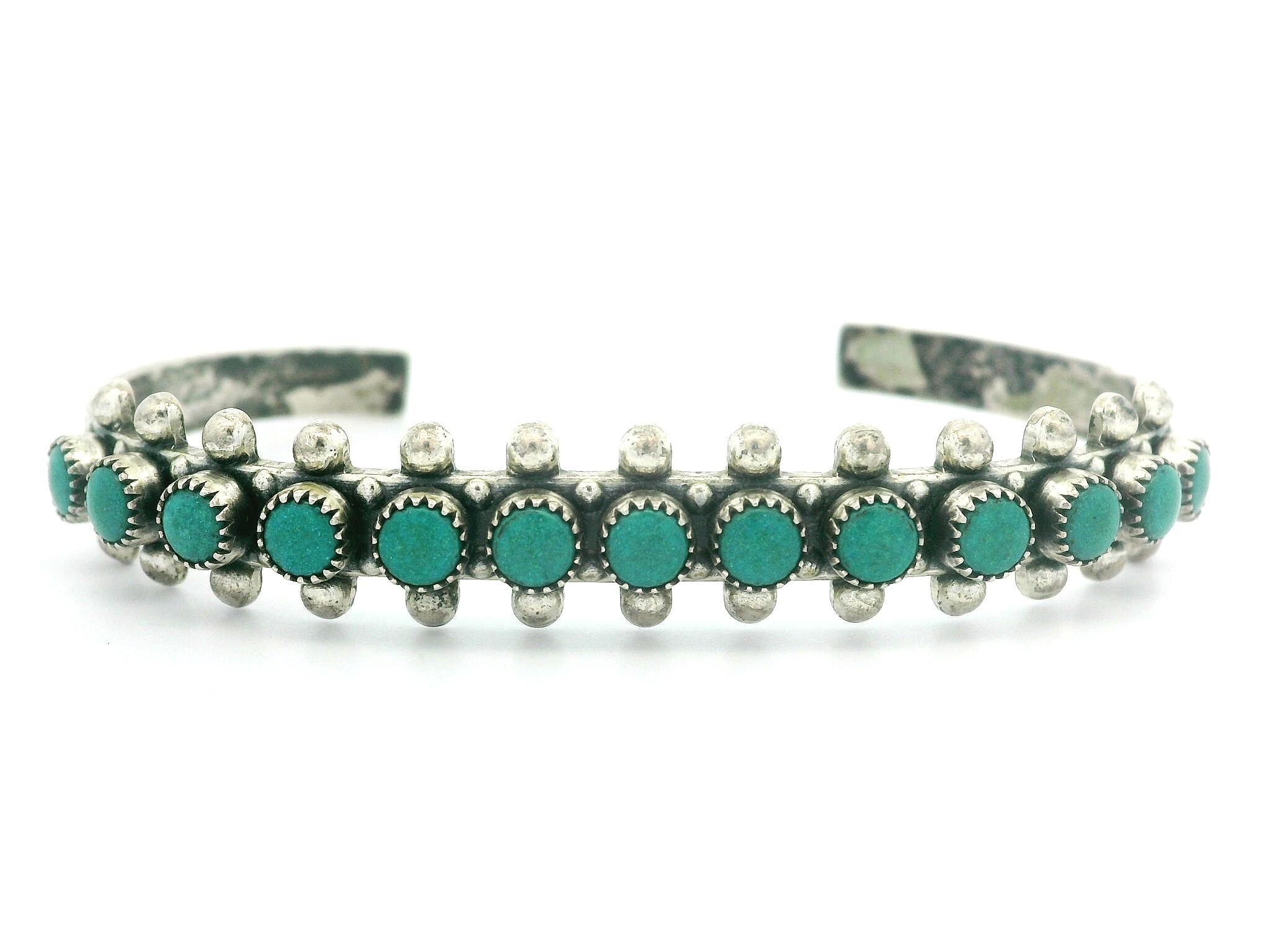 60－70s Navajo Turquoise Bangle 1970's Vintage Navajo Bezel Set Turquoise Cuff Bracelet - Etsy