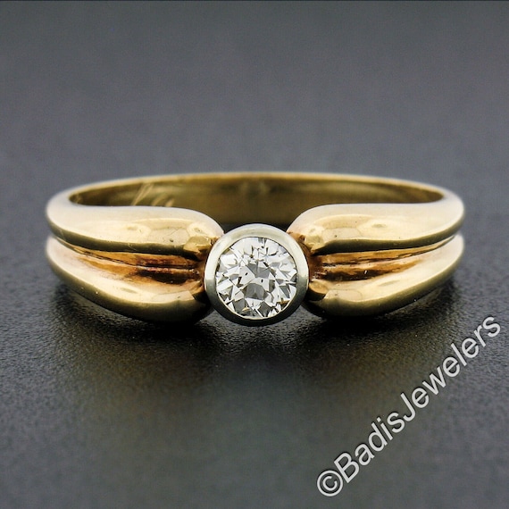 Antique Victorian 14K Two Tone Gold 0.30ct Old Eu… - image 2