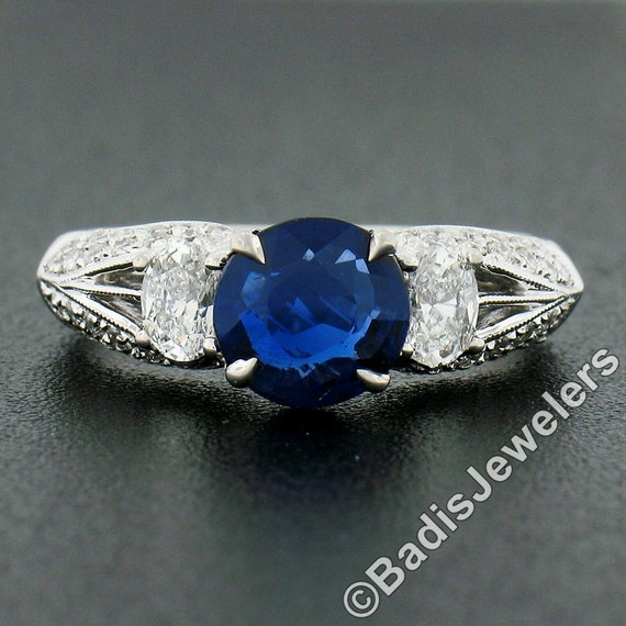 Designer Simon G. 18k White Gold 2.05ctw GIA Certified Burma NO