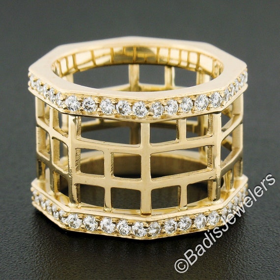 Estate Beautiful 18k Yellow Gold 1.40ctw Round Br… - image 6