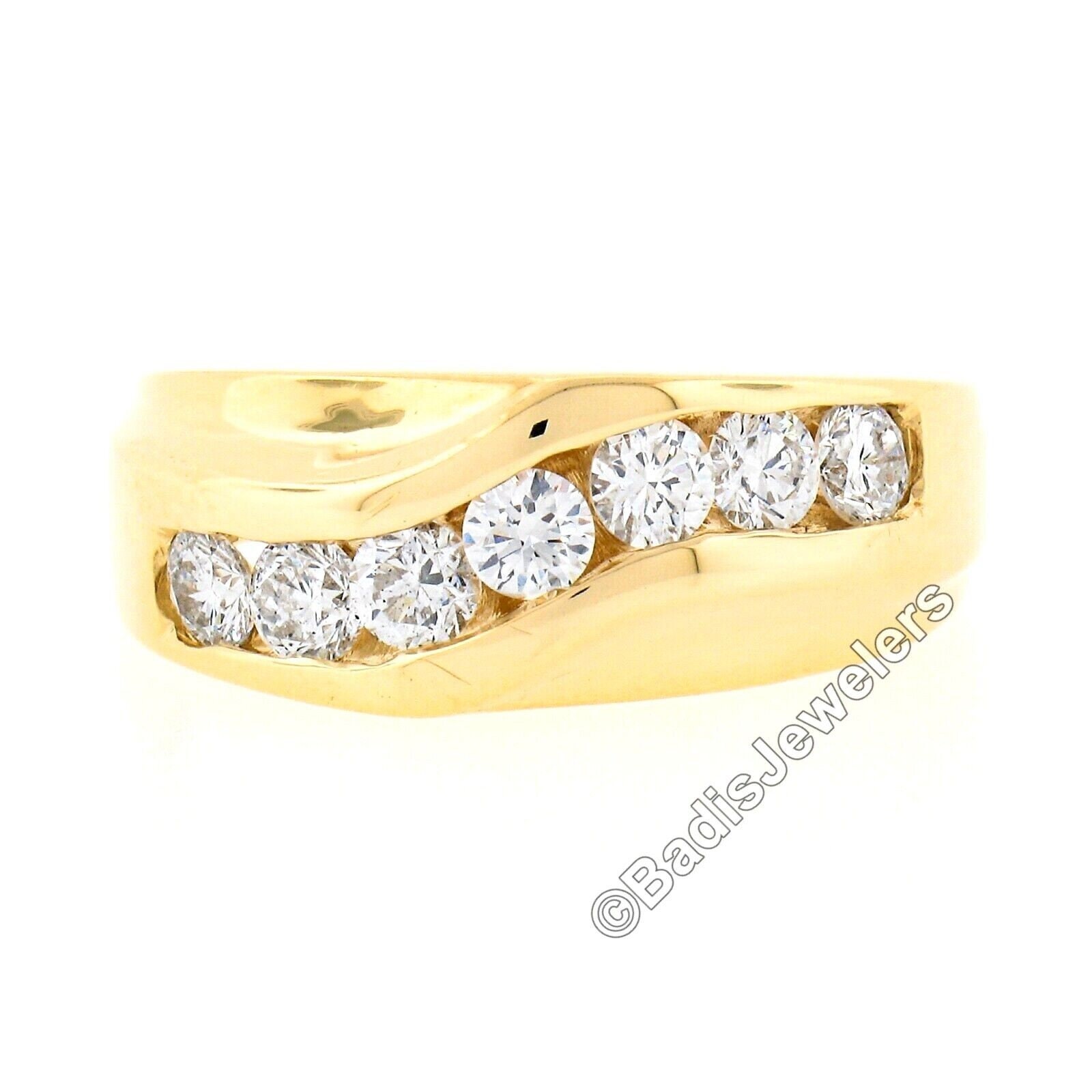 Estate Men's/unisex 14K Yellow Gold 1.10ctw Round Brilliant