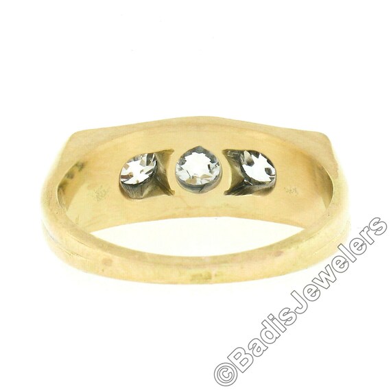 Antique Edwardian 14k Yellow Gold & Silver 0.75ct… - image 9