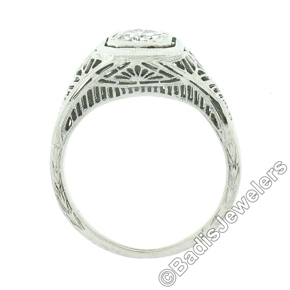 Antique Art Deco 18k White Gold Old European Cut … - image 4