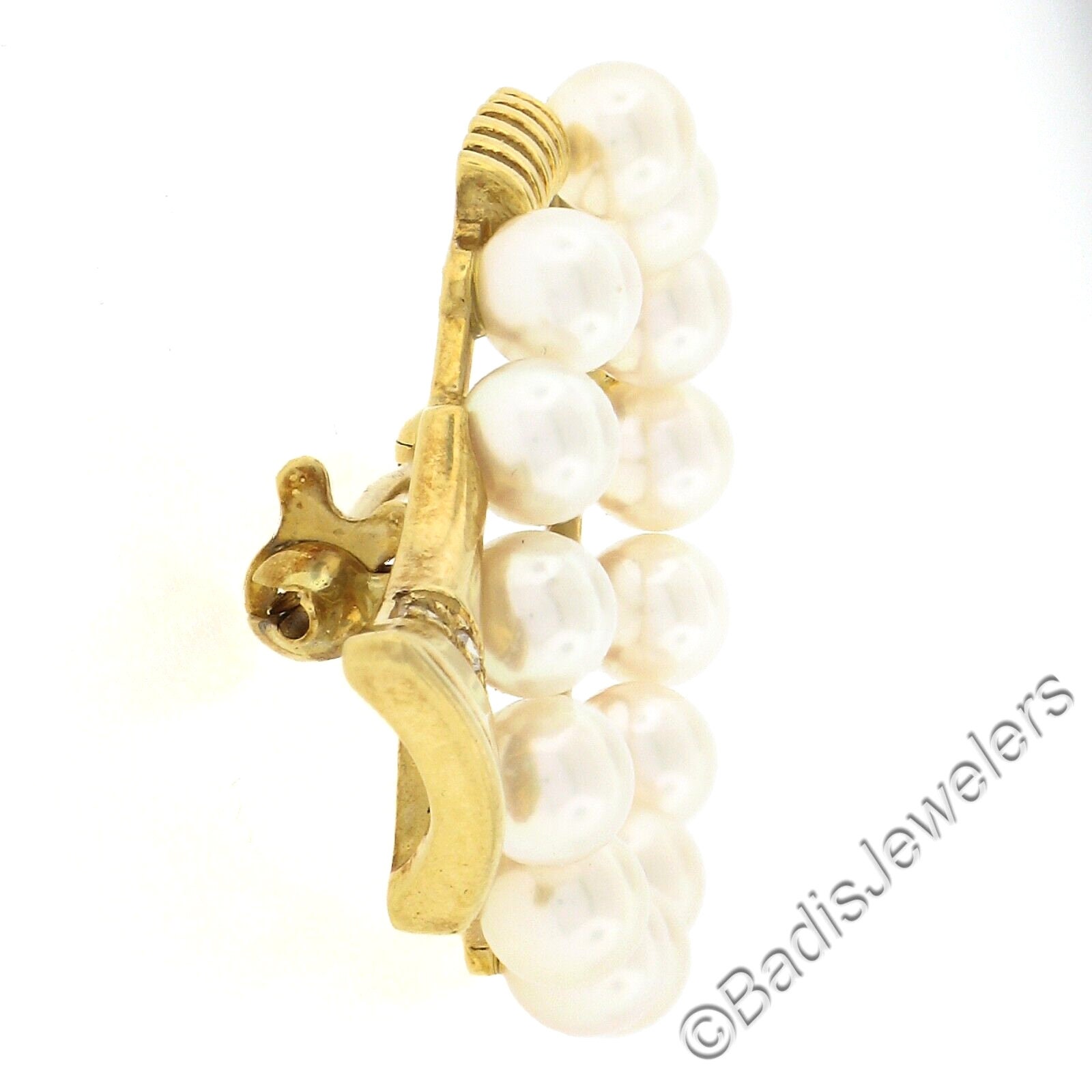 Pieta　Ocarina１C EXcellent Designer Mikimoto 18k Yellow Gold 4.7mm Cultured Pearl