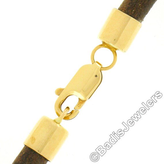 Black Leather Cord Necklace with 14K Gold Lobster Claw Clasp - 1.50mm Length - 16