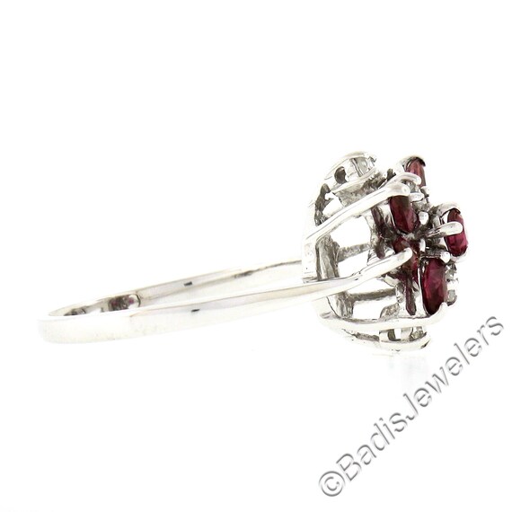 Vintage 14K White Gold 0.80ctw Marquise Cut Ruby … - image 5