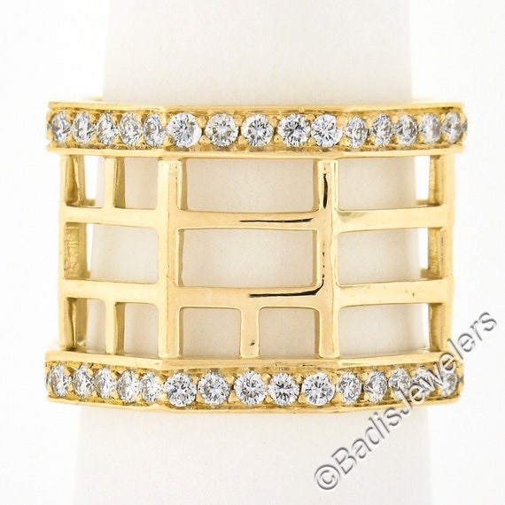 Estate Beautiful 18k Yellow Gold 1.40ctw Round Br… - image 3