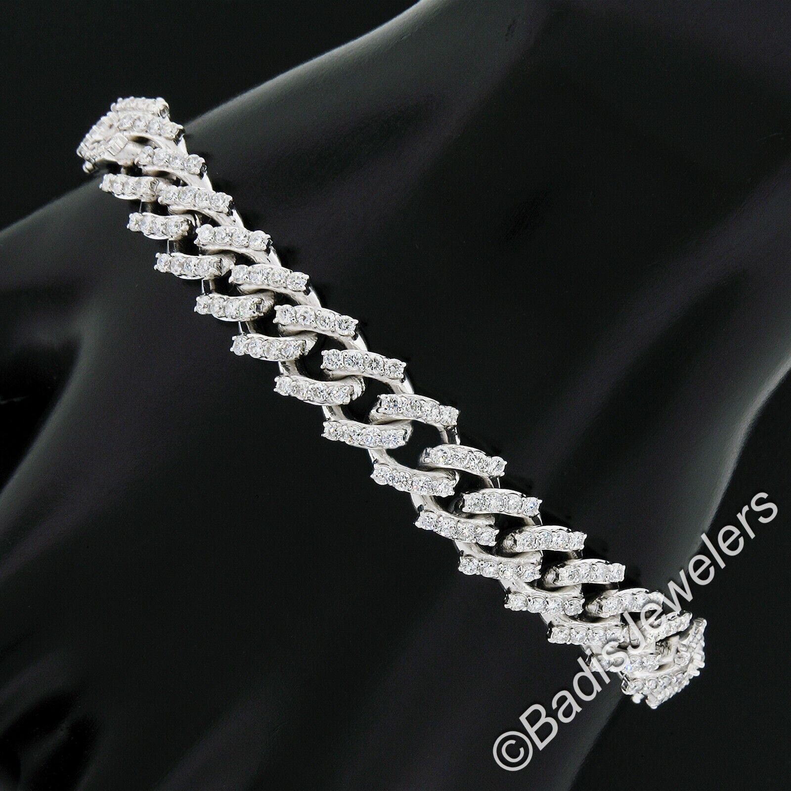 Estate Unisex Fancy 14K White Gold 5.0ctw Round Brilliant