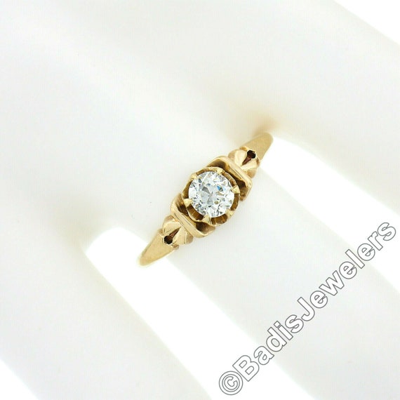 Antique Victorian 14K Rosy Yellow Gold 0.40ctw Ol… - image 4