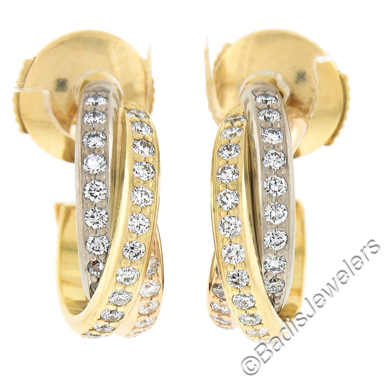 Cartier 18K Yellow Gold 2 Diamonds Love Hoop Earrings B8022900