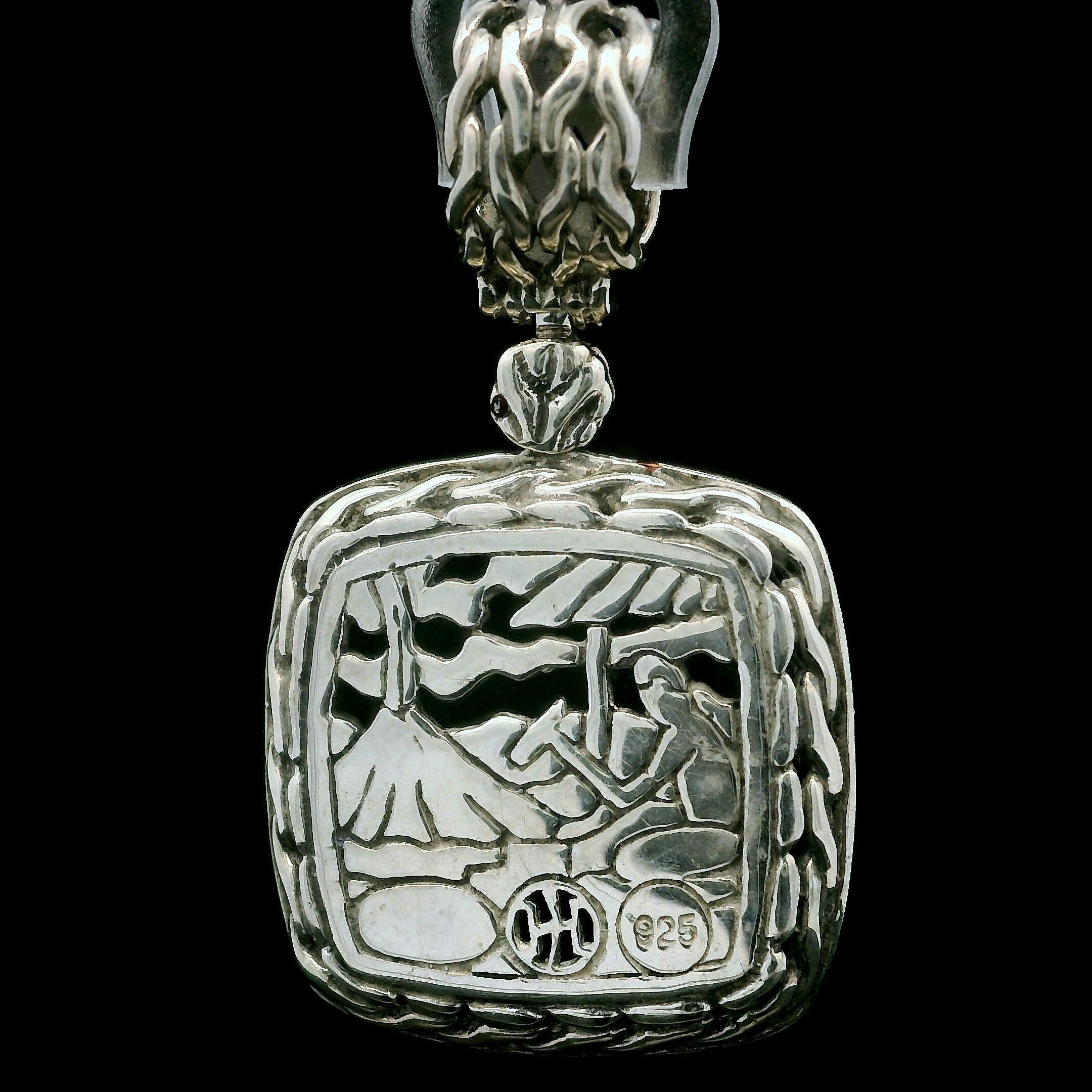 John Hardy Palu Sterling Sliver Hammered Finish Square Cable