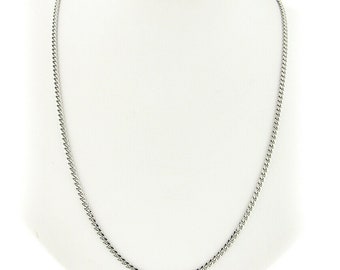 NEW Unisex Solid 14k White Gold 2.8mm Miami Cuban Curb Link 20" Chain Necklace with Lobster Claw Clasp