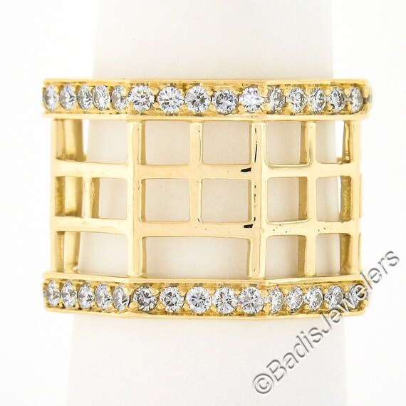 Estate Beautiful 18k Yellow Gold 1.40ctw Round Br… - image 2