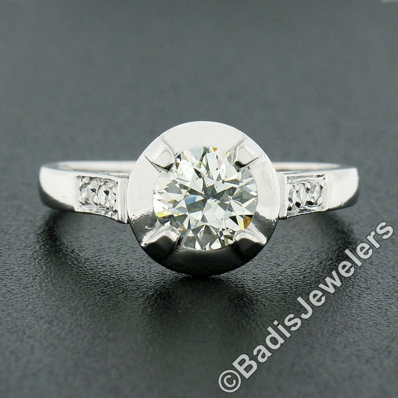 Antique Edwardian French Platinum 1.29ctw GIA Cer… - image 4