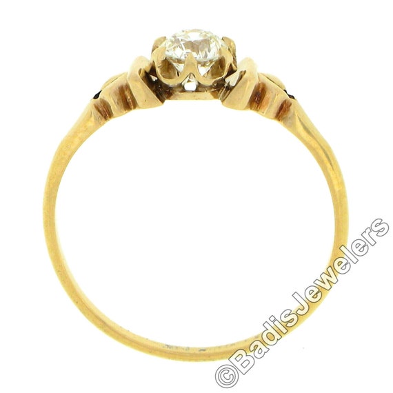 Antique Victorian 14K Rosy Yellow Gold 0.40ctw Ol… - image 6