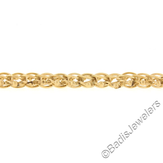 Vintage 14K Yellow Gold 6.25" 14.6mm Textured Dou… - image 6