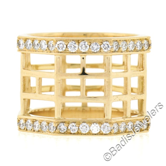 Estate Beautiful 18k Yellow Gold 1.40ctw Round Br… - image 8