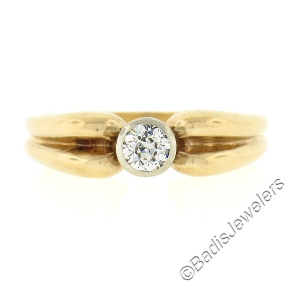 Antique Victorian 14K Two Tone Gold 0.30ct Old Eu… - image 4