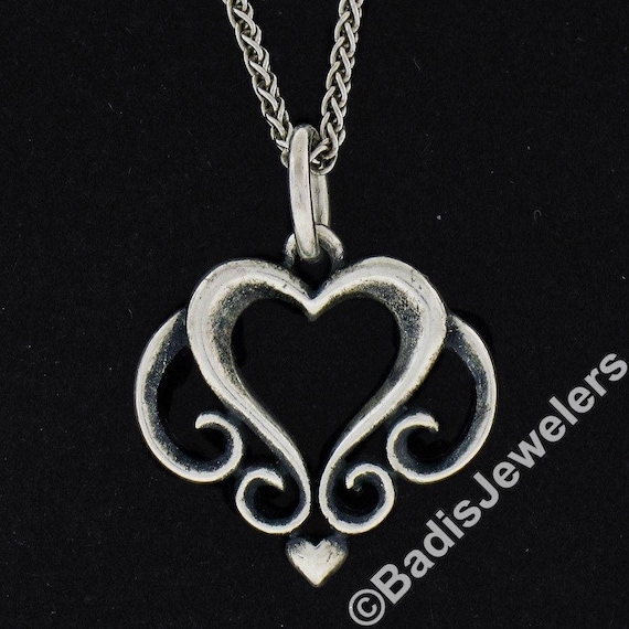 James Avery Sterling Silver Open Wire Heart Charm - Silver