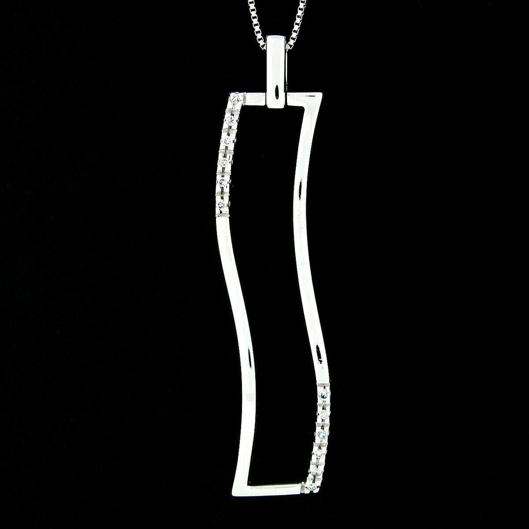 YUKIKO☻ Authentic Designer Yukiko 18k White Gold Wavy 0.12ctw Round