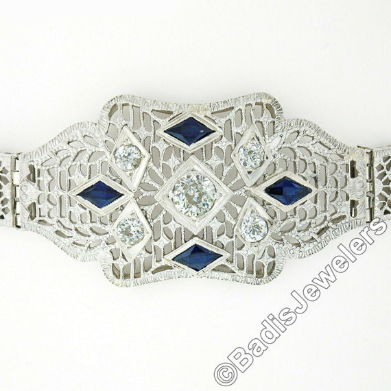 Antique Art Deco 14k White Gold & Platinum 6.5" 0… - image 3