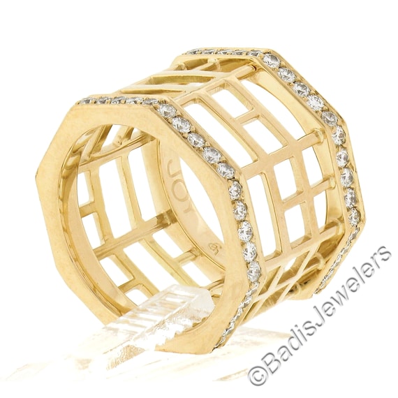 Estate Beautiful 18k Yellow Gold 1.40ctw Round Br… - image 1