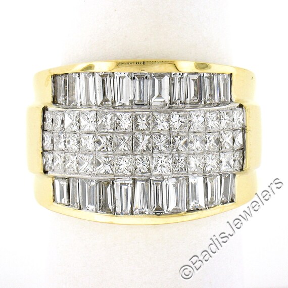 Vintage Elegant 18k Yellow Gold 3.08ctw Multi Row… - image 1