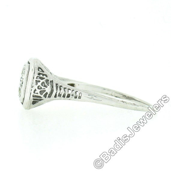 Antique Art Deco 18k White Gold Old European Cut … - image 7