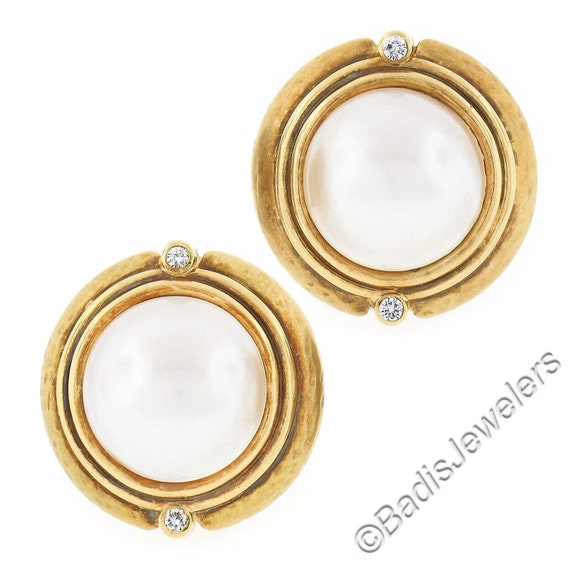 Vintage Classy 18K Yellow Gold 13.1mm Bezel Set M… - image 1